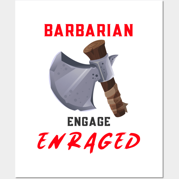 Enraged Barbarian Dungeons and Dragons Shirt Design Wall Art by Figmenter